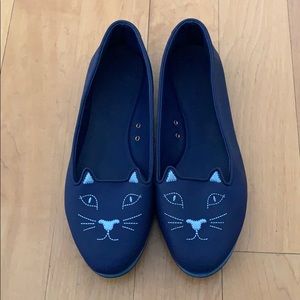 charlotte olympia cat face rubber flats